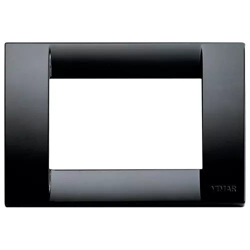 Vimar Switch Panel Plate 3-Module Technopolymer Black Square 16743.16