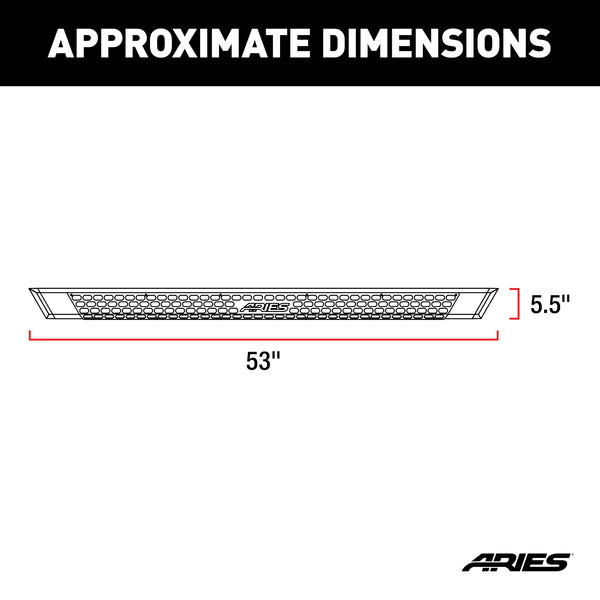 AdvantEDGE 5-1/2" x 53" Black Aluminum Side Bars (No Brackets)