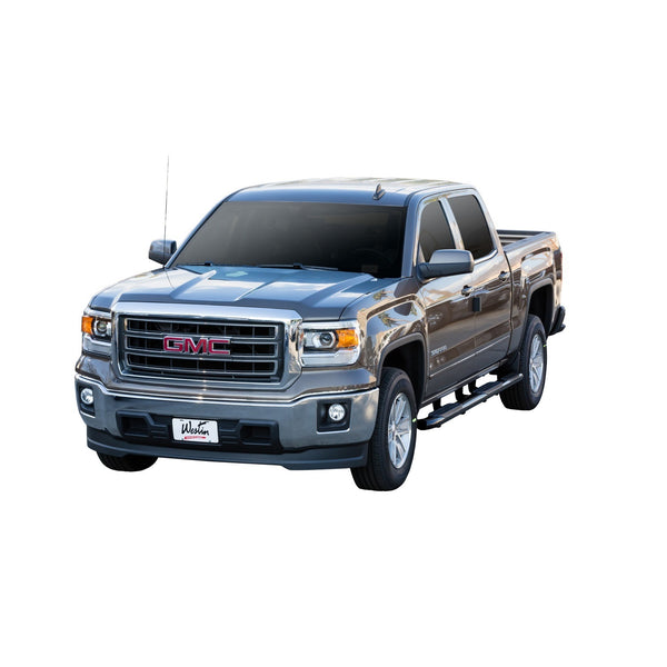PRO TRAXX 5 Oval W2W Nerf Step Bars-Silverado/Sierra 1500 Crew Cab 2007-2018 (5.5' Bed) Excl 2007 Classic