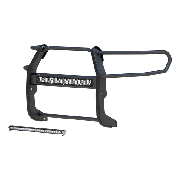 Pro Series Black Steel Grille Guard with Light Bar, Select Toyota Tacoma
