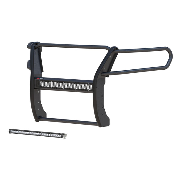 Pro Series Black Steel Grille Guard with Light Bar, Select Colorado, Canyon