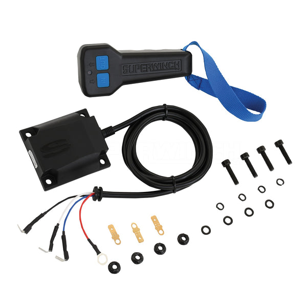 Wireless Remote Kit-Includes: wireless receiver, transmitter, lanyard and all required wiring, adapters and hardware. For all 12V electric Superwinch winches (Excl. hydraulic)(Excl. LT2000 Winch)