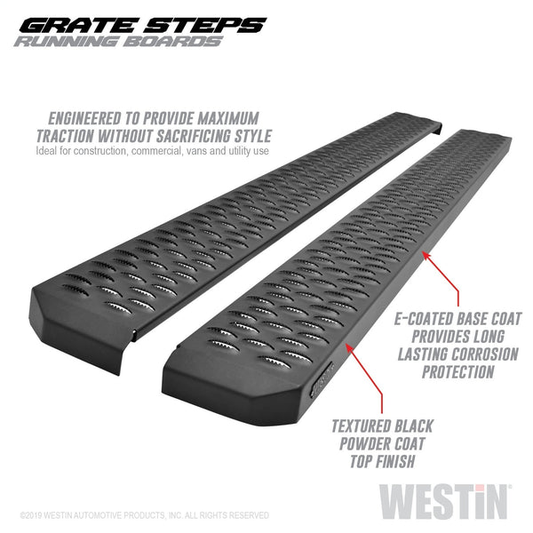Grate Steps Running Boards-Textured Black Running Boards 68 inches