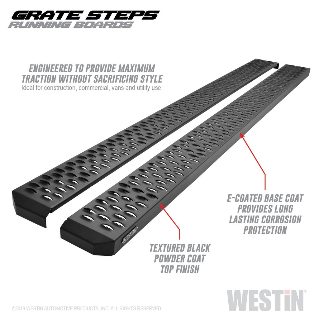 Grate Steps Running Boards-Textured Black Running Boards 83 inches