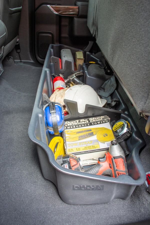 19-22 Chevrolet/GMC Silverado/Sierra Light Duty Double Cab (New Body Style) DU-HA Underseat Storage / Gun Case Brown