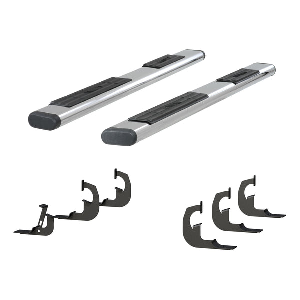 6" x 91" Polished Stainless Oval Side Bars, Select Silverado, Sierra 2500, 3500