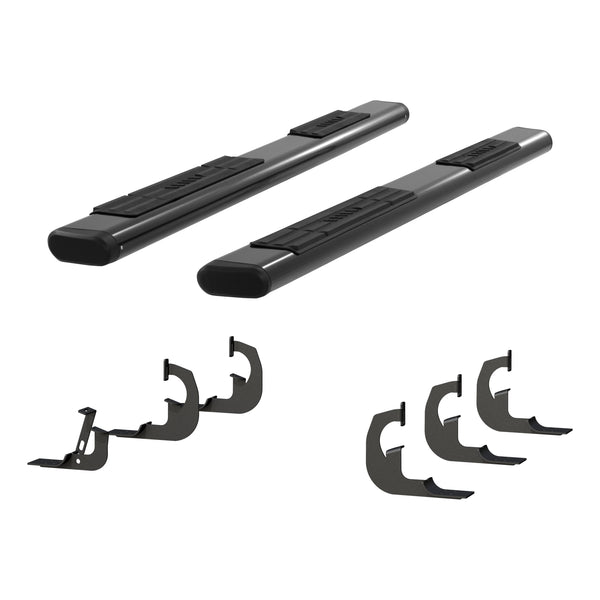 6" x 91" Black Aluminum Oval Side Bars, Select Silverado, Sierra 2500, 3500 HD