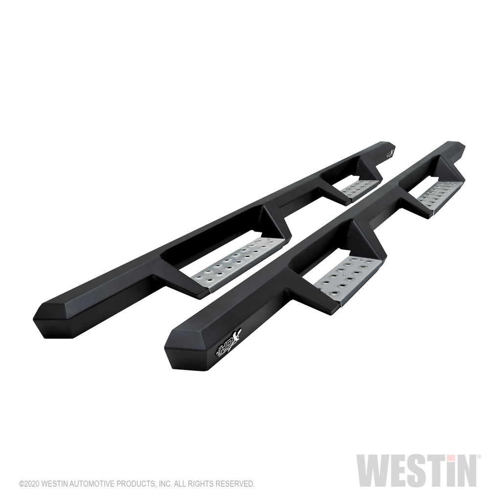 HDX Stainless Drop Nerf Step Bars-Silverado/Sierra 1500 Ext Cab 1999-2013; 2500/3500 Extended/Double Cab 2001-2019 (Body Mount)