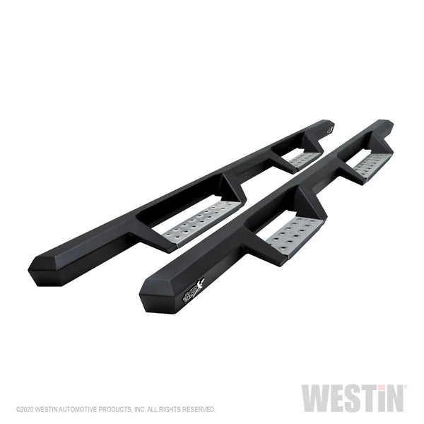 HDX Stainless Drop Nerf Step Bars-Silverado/Sierra 1500 Ext Cab 1999-2013; 2500/3500 Extended/Double Cab 2001-2019 (Body Mount)