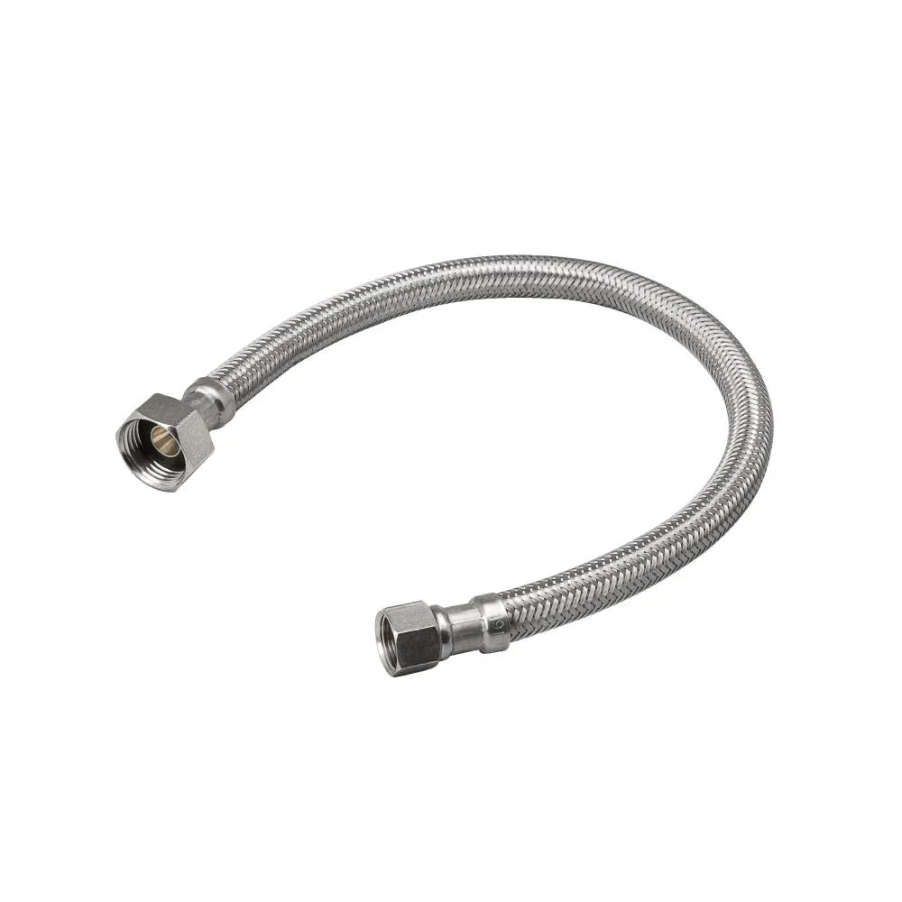 20" 3/8" Compression, 1/2" FPT Braided Faucet Hose Connector, 496-003