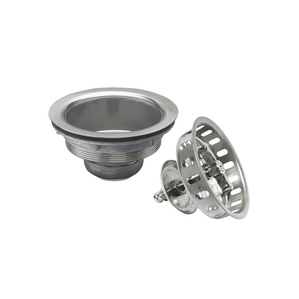 Sink Drain and Strainer - Plumb Works® Turn 2 Stainless Steel Kitchen Sink Strainer Basket, 6791194