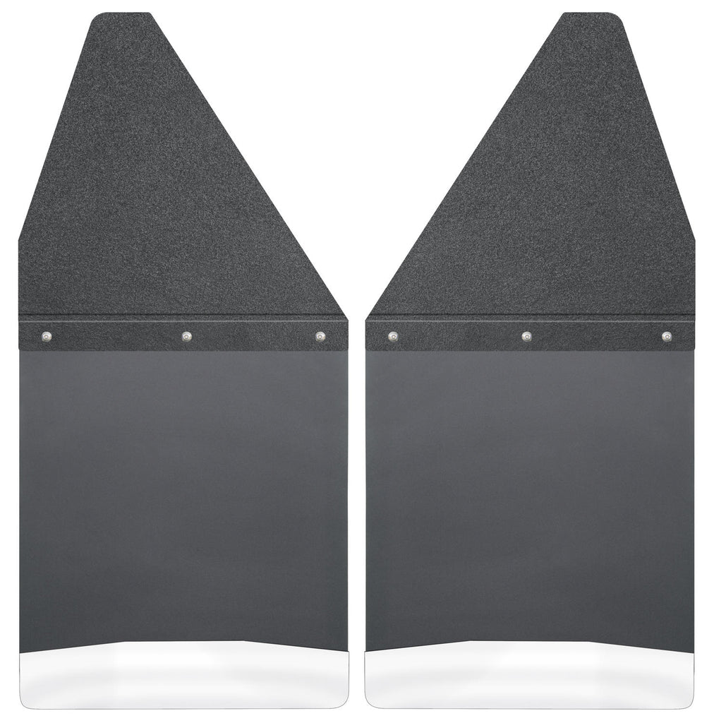 Kick Back Mud Flaps 12" Wide - Black Top and Stainless Steel Weight 17100