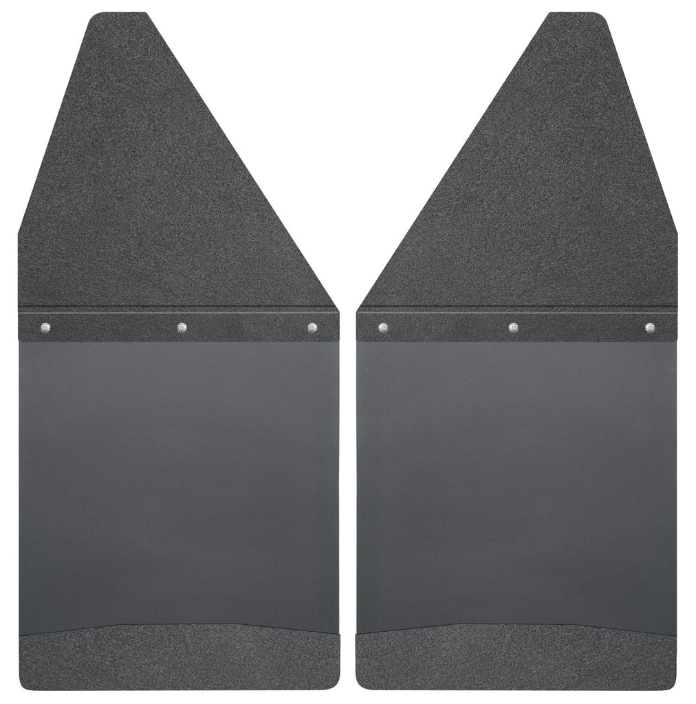 Kick Back Mud Flaps 12" Wide - Black Top and Black Weight 17101