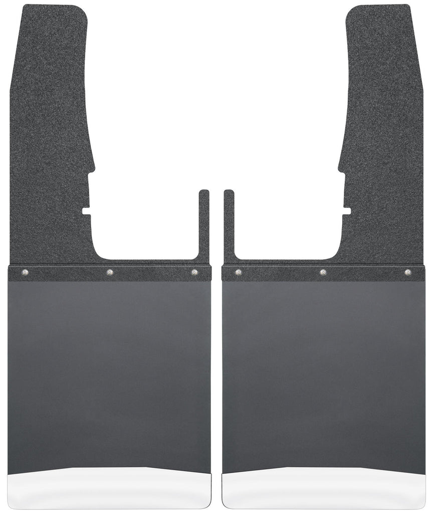 Kick Back Mud Flaps Front 12" Wide - Black Top and Stainless Steel Weight 17102