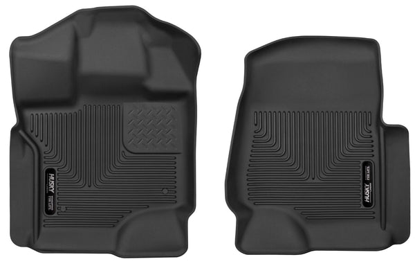 Husky Liners Weatherbeater | Fits 2015 - 2023 Ford F - 150 SuperCrew/SuperCab/Lightning, Front Row Liner, Black |