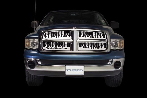 Flaming Inferno Stainless Steel Grilles-Ford F-150 (Bar Grille) w/ logo cutout (6-pieces / does not cover bumper)