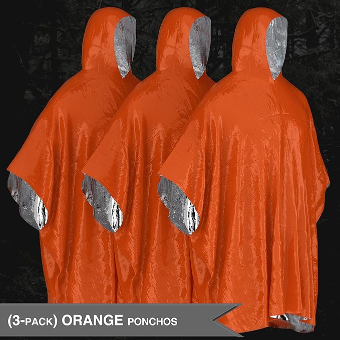 Swiss Safe Dual Purpose Poncho And Thermal Blanket - 3 Pack, X002JKHD73