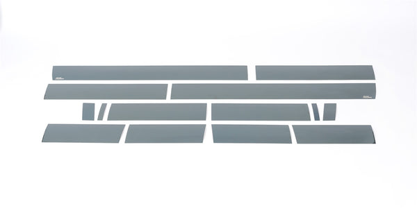 Black Platinum Rocker Panels  -Chevrolet Silverado Ext Cab 8 ft Long Box - 6" wide - 14 pcs