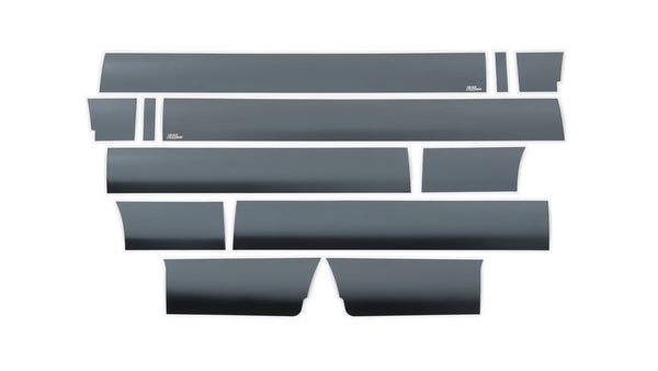 Black Platinum Rocker Panels  -Ford F-150 Super Crew Cab 5.5 Box - 7" Wide (12 pcs)