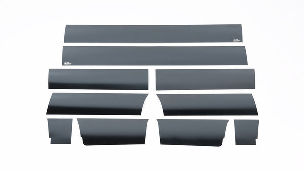 Black Platinum Rocker Panels  -Ford F-150 Super Cab 6.5 Short Box (w/o factory fender flares) - 7" Wide - (10 pcs)