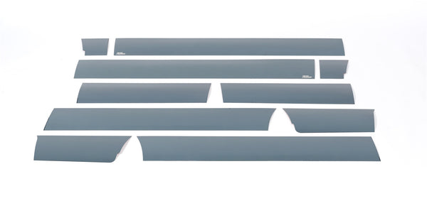 Black Platinum Rocker Panels  -Ford F-150 Super Cab 8 ft Long Box - 7" Wide (10 pcs)