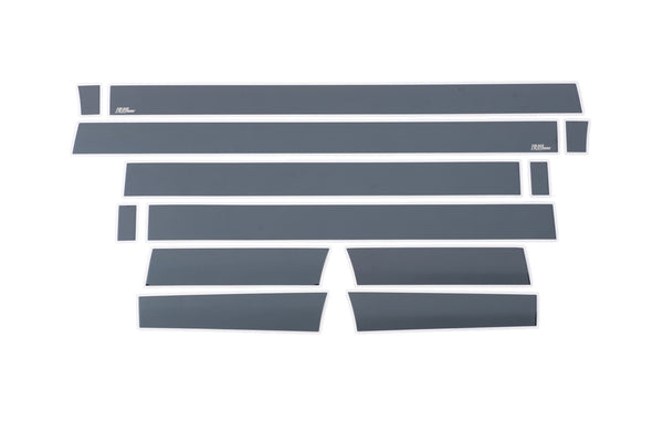 Black Platinum Rocker Panels  -Ford F-150 Super Crew 6.5 ft Short Box (4.25" tall, 12 Pieces)