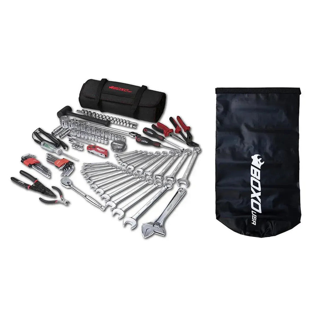 Combo Tool Roll | 82-Piece Metric and SAE Tool Roll and Dry Bag - Boxo USA - PA922