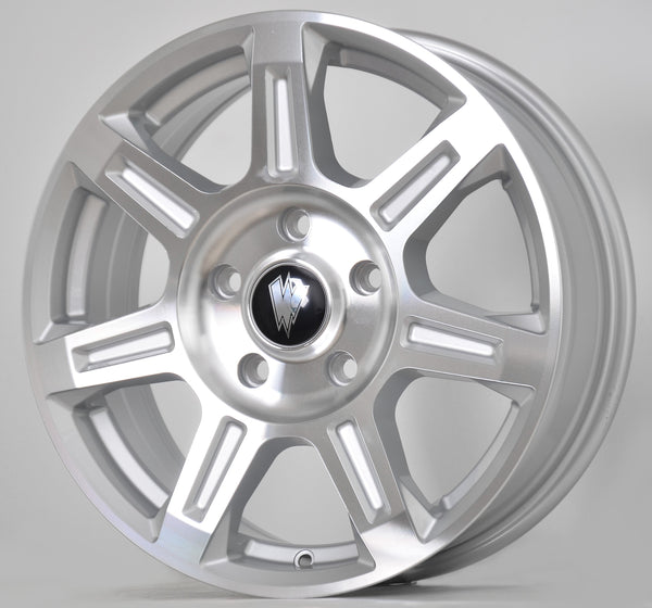 FLUX 16 X 6.5 MACHINE SILVER - 84.1  OFFSET 5X130  84.1CB