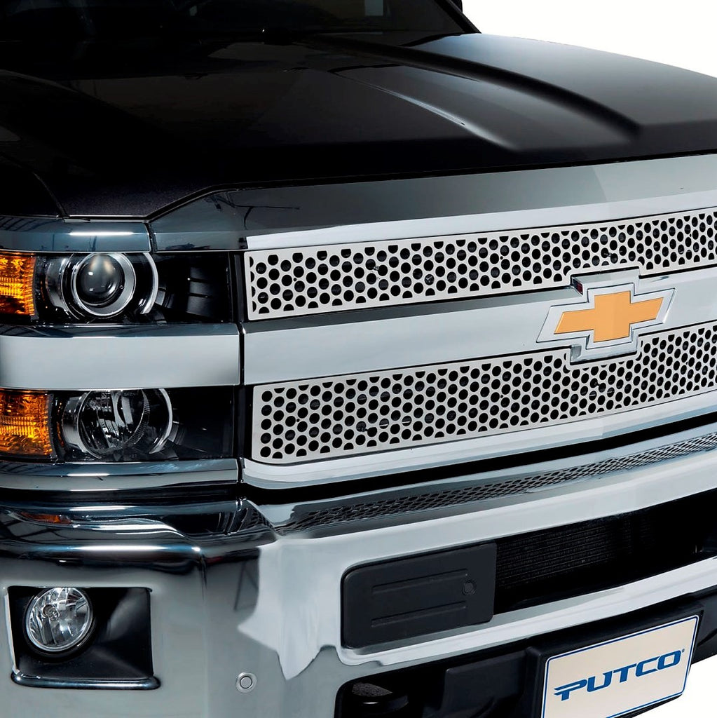 Punch Stainless Steel Grilles-Chevrolet Silverado HD