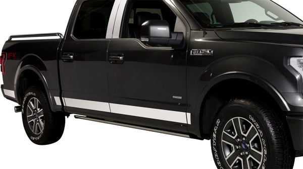Stainless Steel Rocker Panels-Nissan Titan Crew Cab 6.7ft Bed