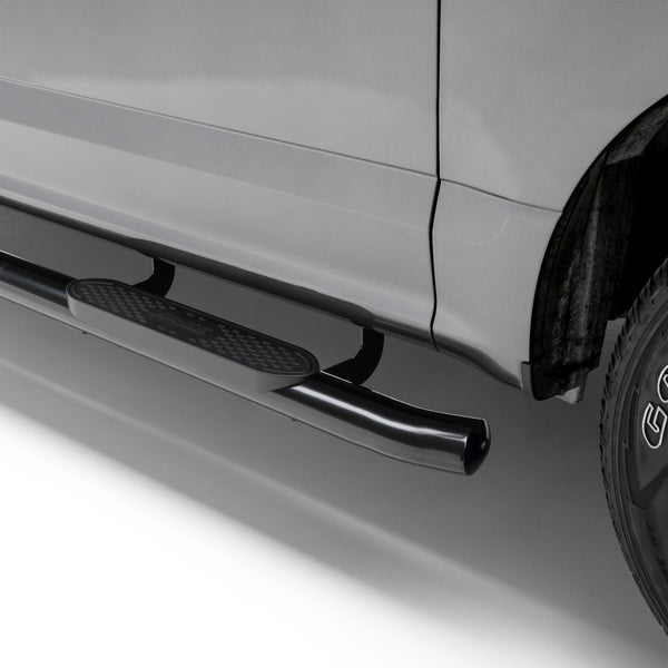 4" Black Steel Oval Side Bars, Select Silverado, Sierra 1500 Extended Cab