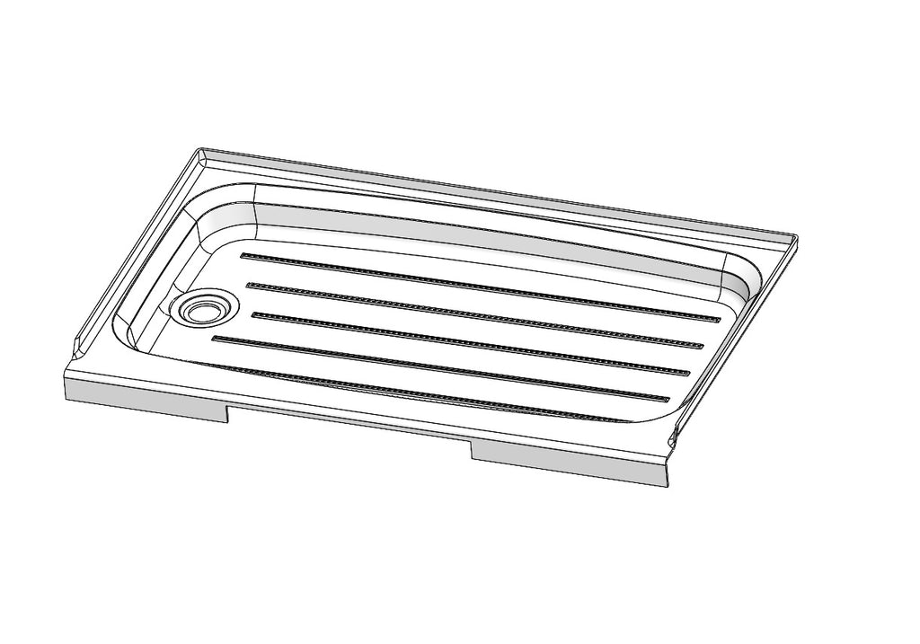 Bathroom Shower Pan 24 X 40 Left Side Drain - White for RVs, Travel Trailers, 5th Wheels and Motorhomes - 210369,White, 24 Inch x 32 Inch