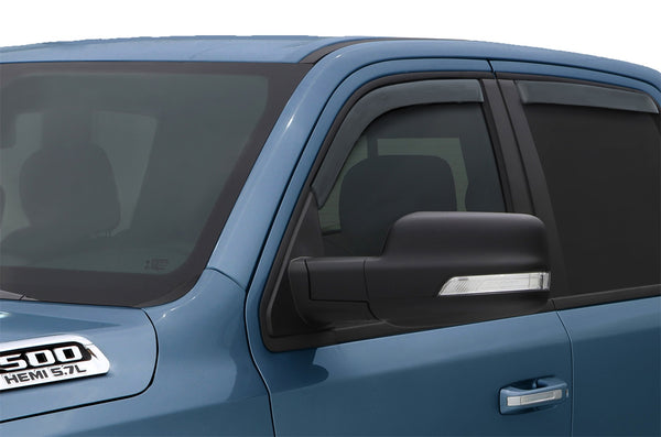 AUTO VENT SHADE VENTVISOR DEFLECTOR; SMOKE; IN-CHANNEL; 4PC 2019 - 2023 RAM 1500 QUAD CAB