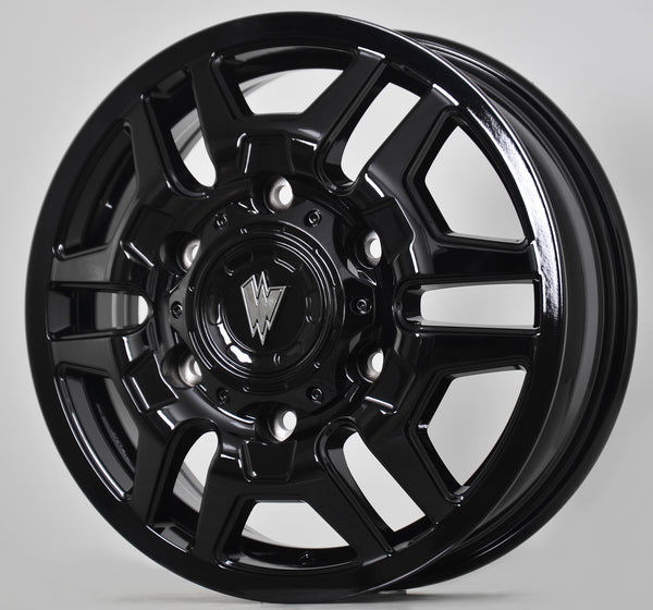 BLAZE 16X6 ALL BLACK GLOSSY - 80  OFFSET 6X180  138.8CB