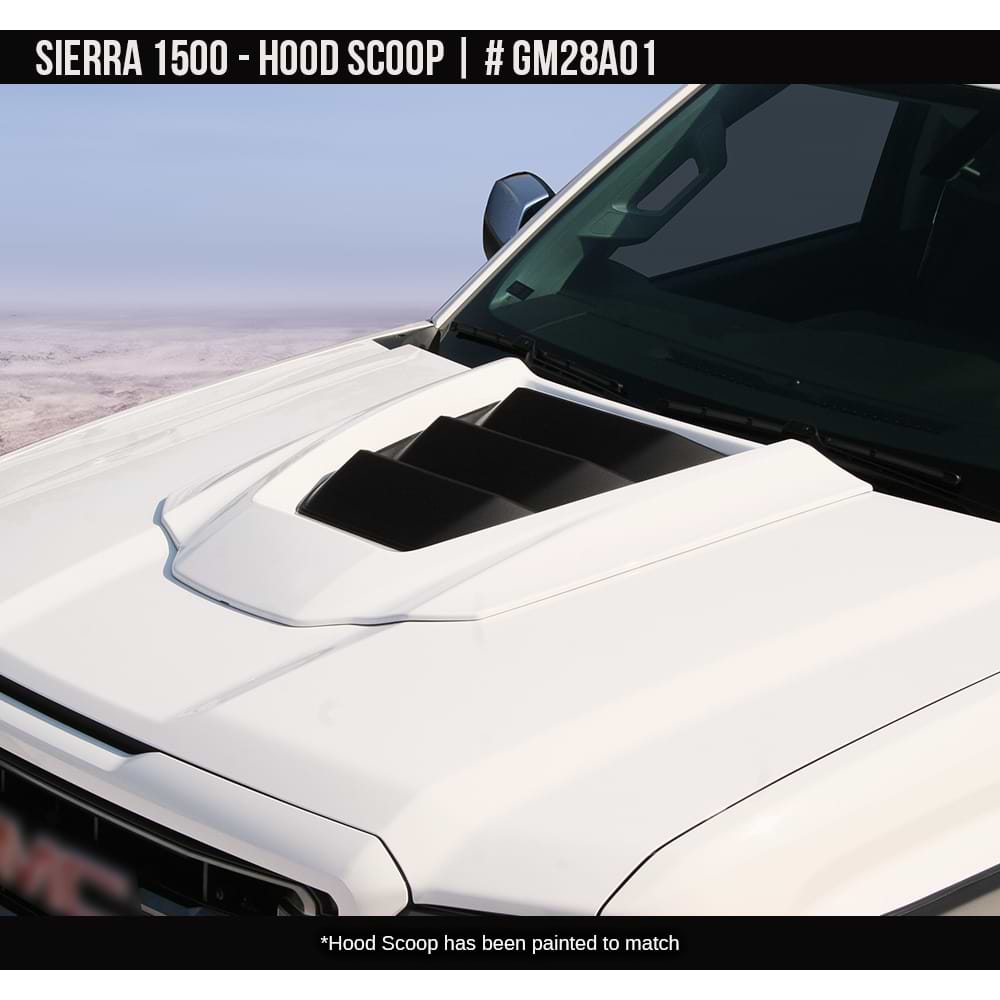 2016-2018 GMC Sierra 1500 Hood Scoop  Painted  Satin Black Install Ready