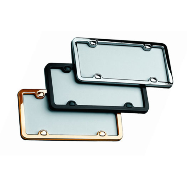 ITAL DIE CAST METAL LIC. FRAME CHROME PLATED  W/RUBBER ACCENT TRIM: 4001