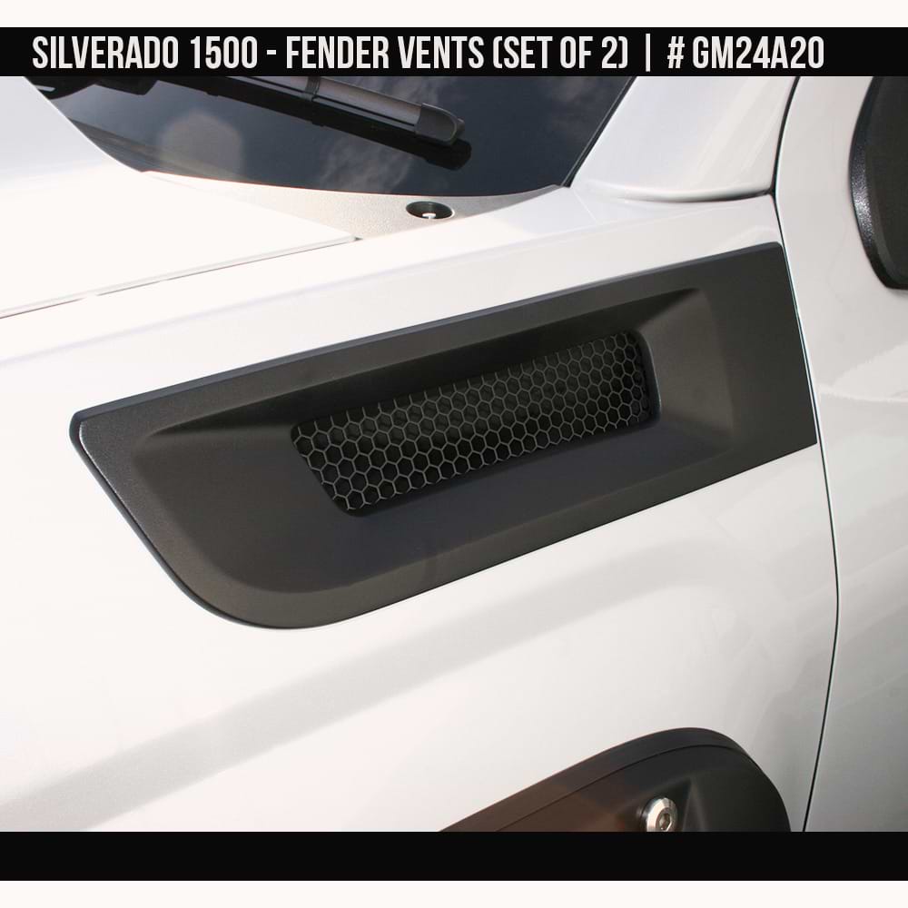 2014-2018 Chevrolet Silverado 1500 Fender Vent Set  Painted  Satin Black Install Ready