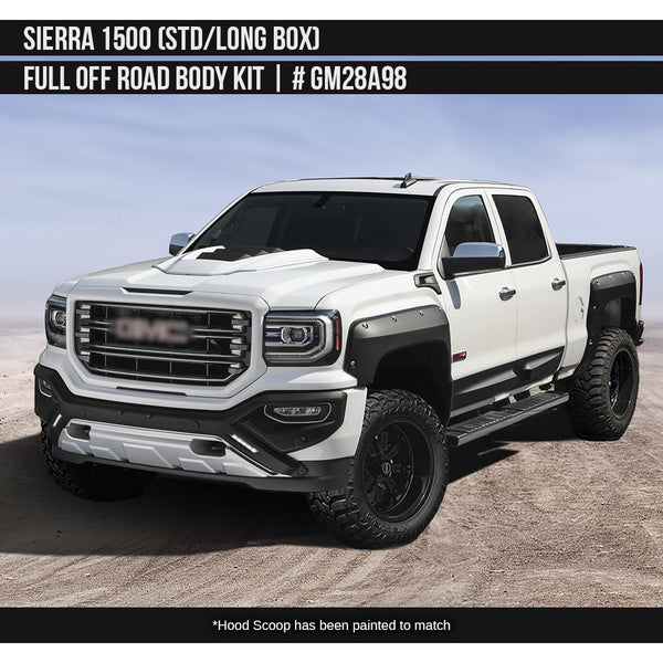 2016-2018 GMC Sierra 1500 Off-Road Full Kit (for Std. And Long Box) Painted  Satin Black Install Ready