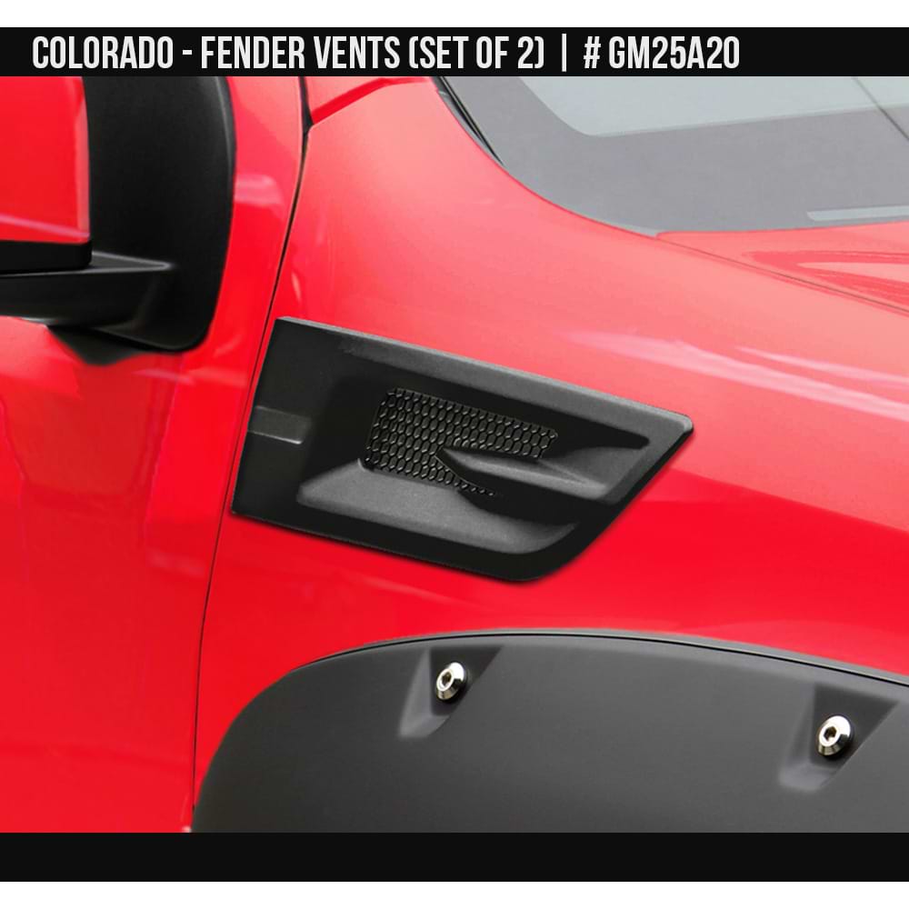 2016-2022 Chevrolet Colorado Fender Vent Set  Painted  Satin Black Install Ready