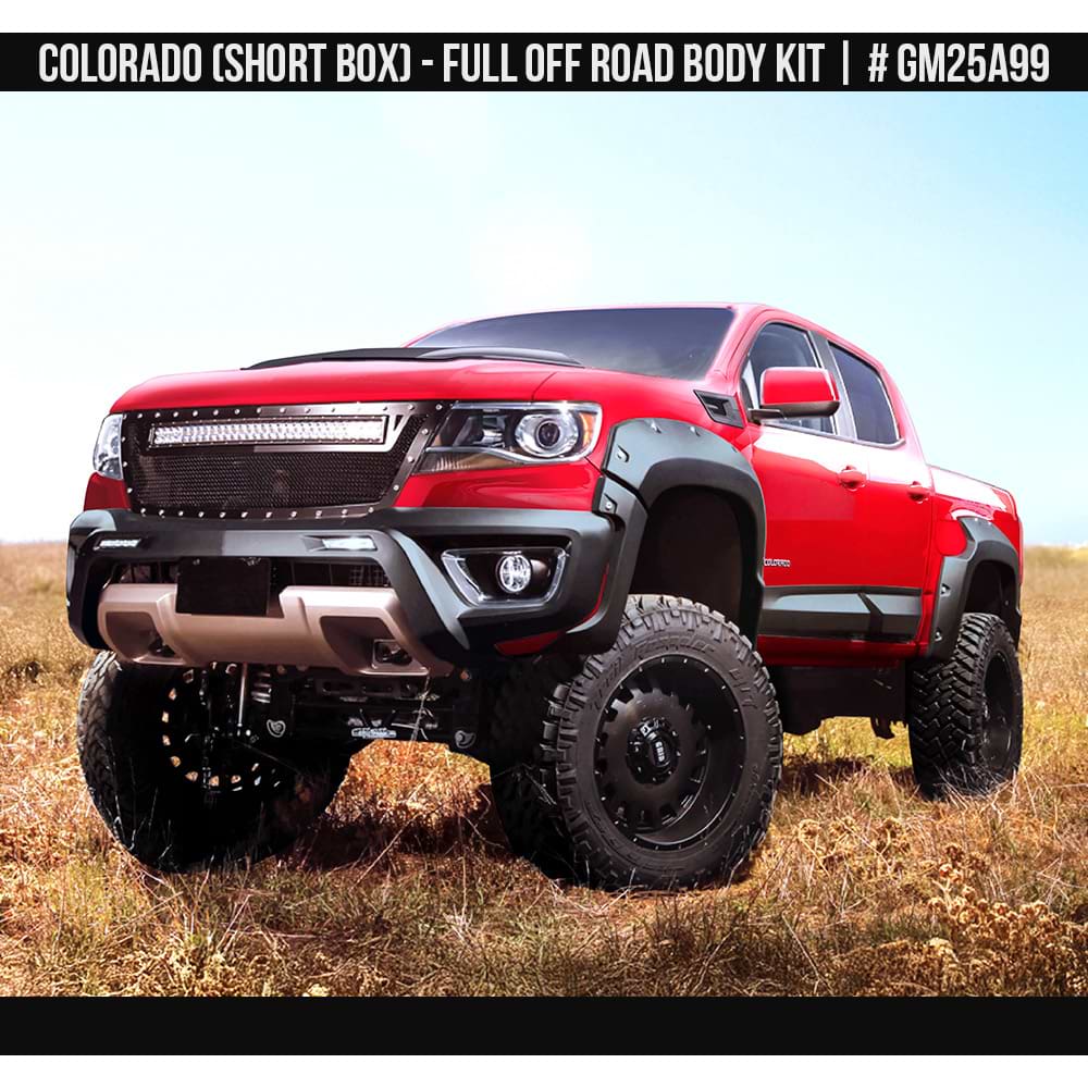 2016-2020 Chevrolet Colorado Off-Road Full Kit (for Short Box) Painted  Satin Black Install Ready