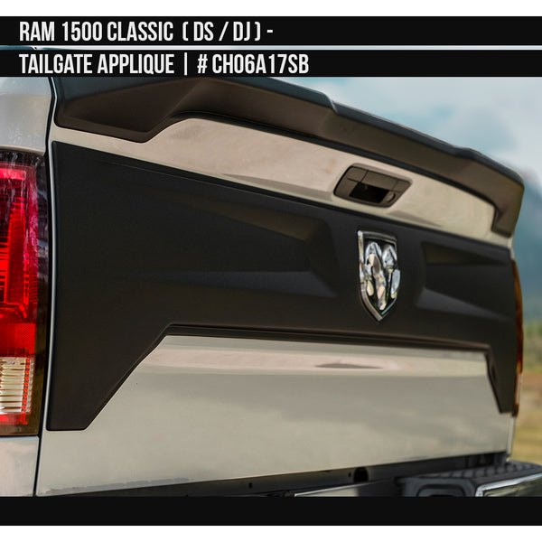 2010-2023 Dodge RAM Classic 1500 Tailgate Appliqué  Painted  Satin Black Install Ready