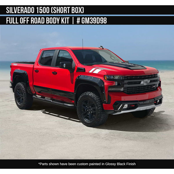2019-2021 Chevrolet Silverado 1500 Off-Road Full Kit (for Short Box) Painted  Satin Black Install Ready