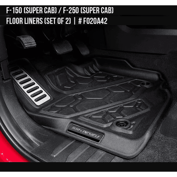 2015-2020 Ford F-150 Floor Liner Set (Front Row)  Soft Touch Texture  Black