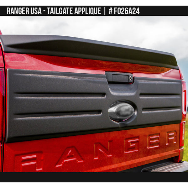 2019-2023 Ford Ranger USA Tailgate Appliqué  Painted  Satin Black Install Ready