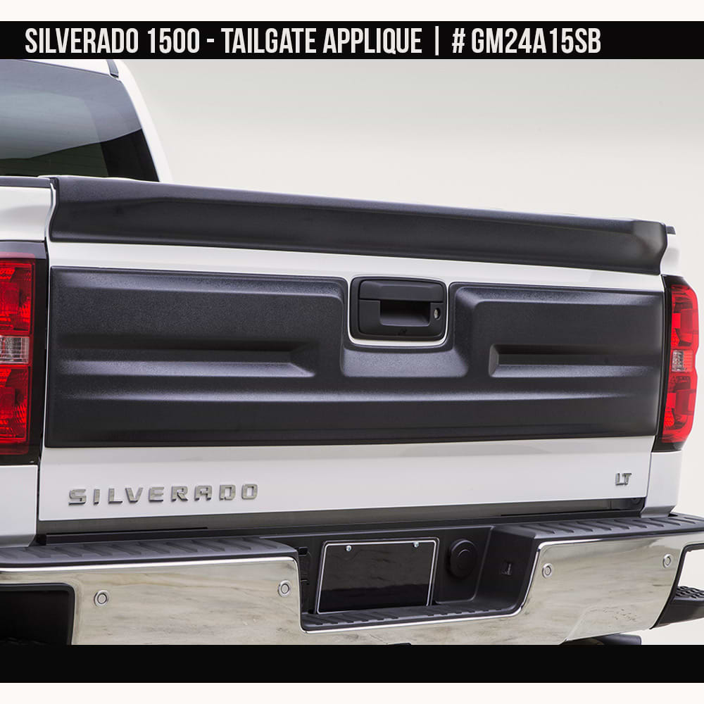 2014-2018 Chevrolet Silverado 1500 Tailgate Appliqué  Painted  Satin Black Install Ready