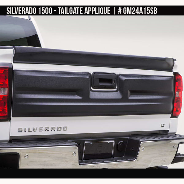 2014-2018 Chevrolet Silverado 1500 Tailgate Appliqué  Painted  Satin Black Install Ready