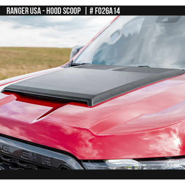 2019-2023 Ford Ranger USA Hood Scoop  Painted  Satin Black Install Ready