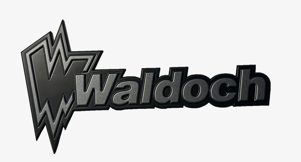 WALDOCH LOGO WITH W (SL24) SILVER BACKING WITH BLACK LETTERS 4.20" X 8"