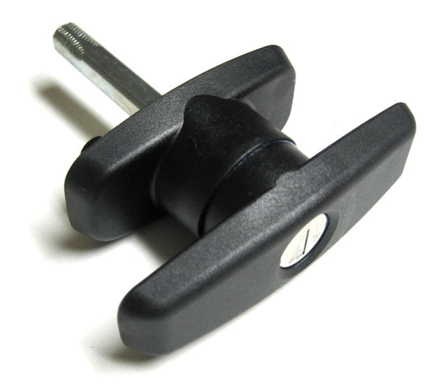 Black Composite TURNS TO RIGHT CW keyed J328 T-Handle w/ 1/2" threaded shank
