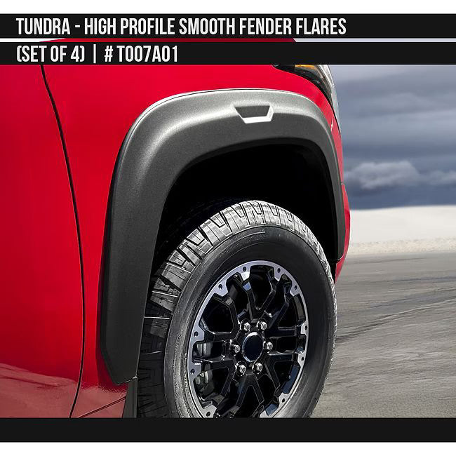 High Profile Smooth Fender Flare Set for 2022-2025+ Toyota Tundra